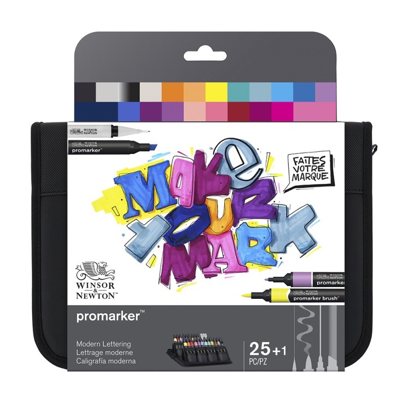 Winsor&Newton promarker modern lettering zestaw 25 sztuk