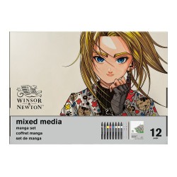 Winsor&Newton mixed media manga set zestaw artystyczny 12 elementów