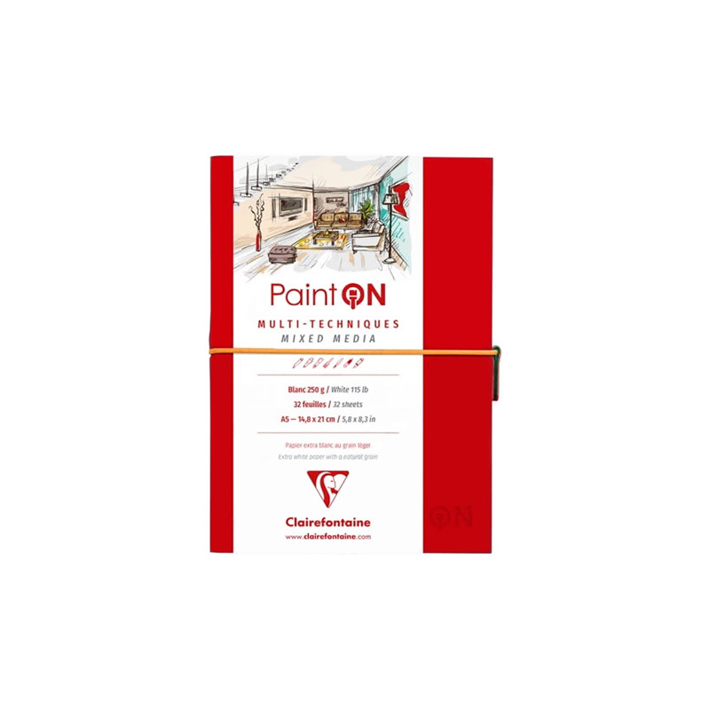 Blok Clairefontaine paint on mixed media 250g 32ark red - sklep plasty