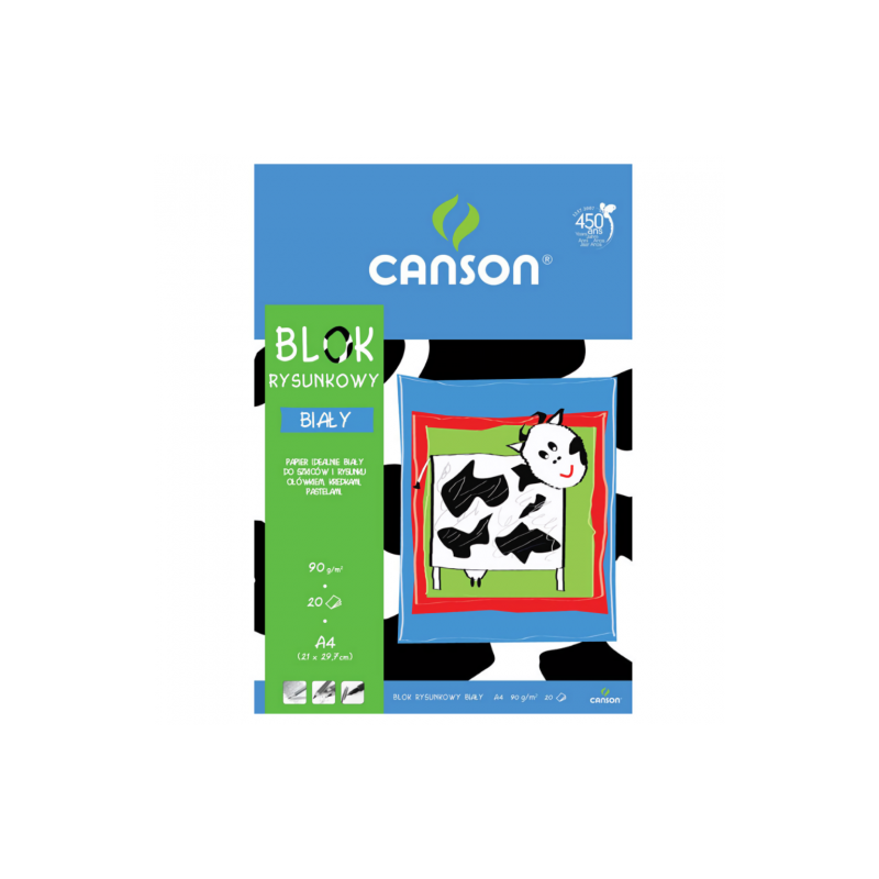 Blok Canson rysunkowy 90g 20ark - sklep plastyczny - szał dla plastykó
