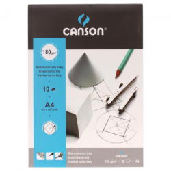 Blok techniczny biały, Canson, 190 g, 10 ark. SZAŁ DLA PLASTYKÓW - Pro