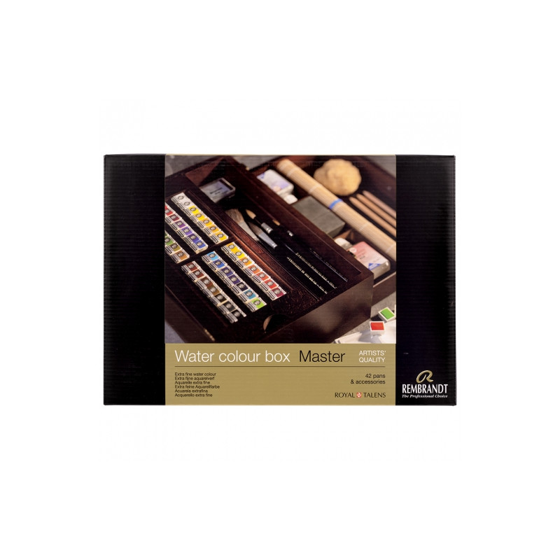 Rembrandt set of watercolors in wooden box master 42 colors