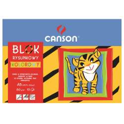 Blok Canson z papierem kolorowym 70-80g 10ark - sklep plastyczny - sza