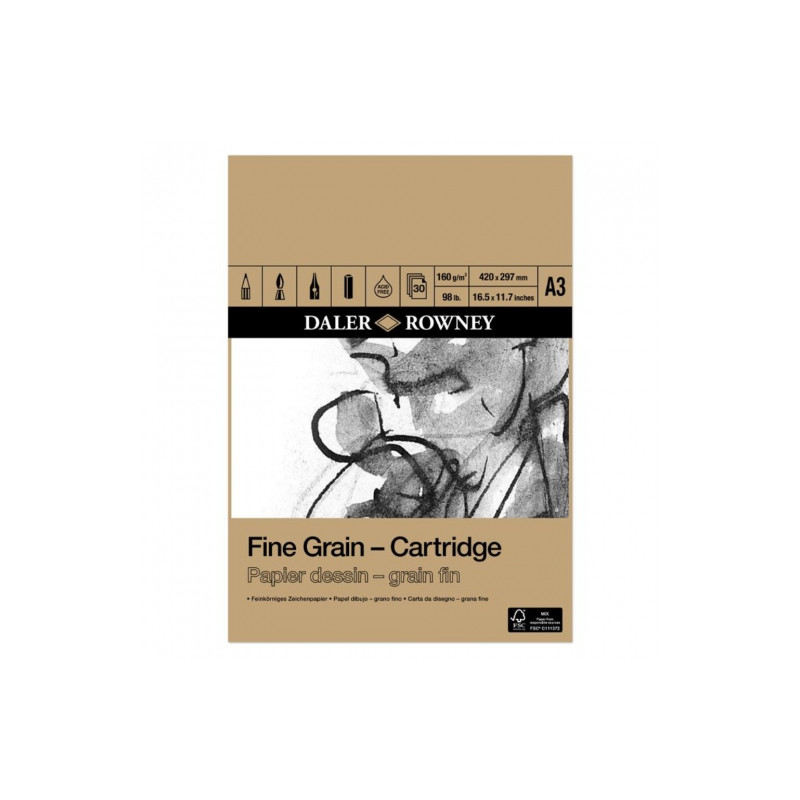 Blok Daler Rowney fine grain-cartridge 160g 30ark - sklep plastyczny -