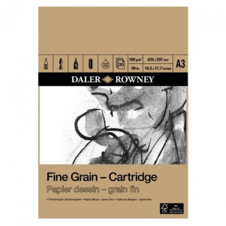 Blok Daler Rowney fine grain-cartridge 160g 30ark - sklep plastyczny -