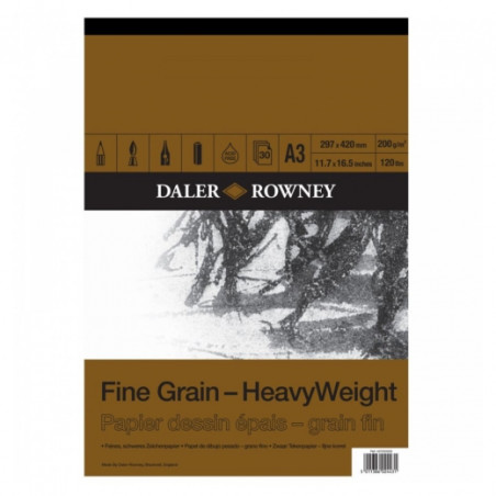 Blok Daler Rowney fine grain-heavyweight 200g 30ark - sklep plastyczny
