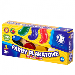 Astra zestaw farb plakatowych 8x20ml - Sklep plastyczny - szał dla pla