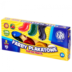 Astra zestaw farb plakatowych 8x10ml - Sklep plastyczny - szał dla pla