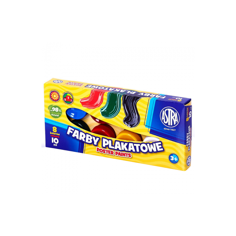 Astra zestaw farb plakatowych 8x10ml - Sklep plastyczny - szał dla pla