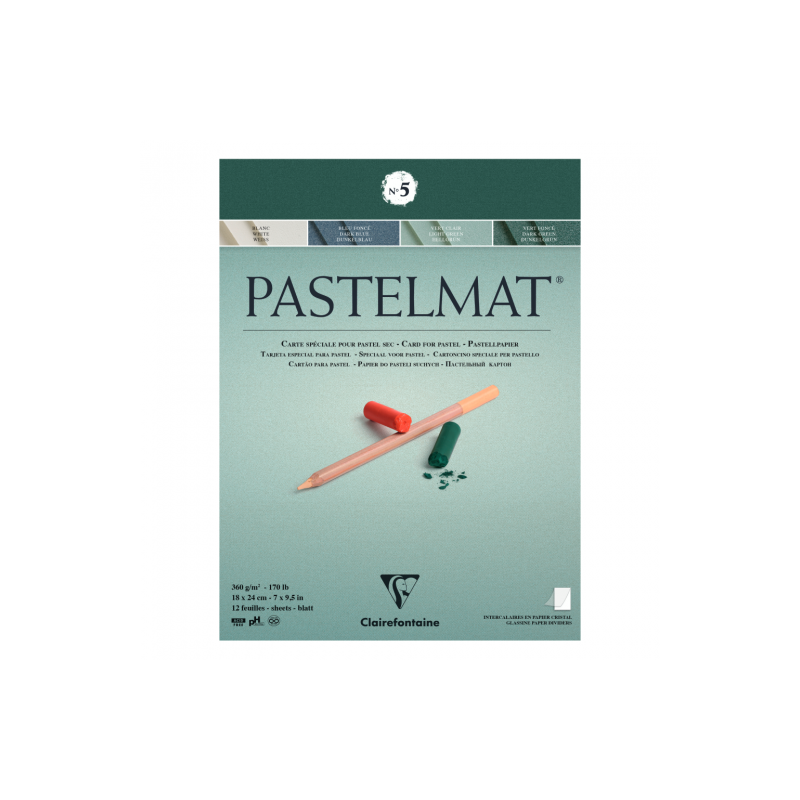Block Clairefontaine pastelmat No. 5 360g 12 sheets