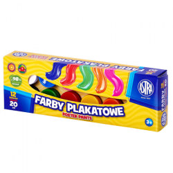 Astra zestaw farb plakatowych 12x20ml - Sklep plastyczny - szał dla pl