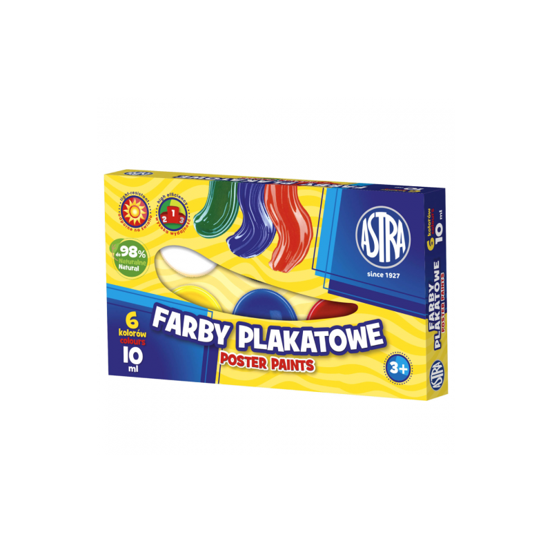 Astra zestaw farb plakatowych 6x10ml - Sklep plastyczny - szał dla pla