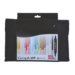 Set of 24 graphit markers for basic colours - szal art - sklep plastyc