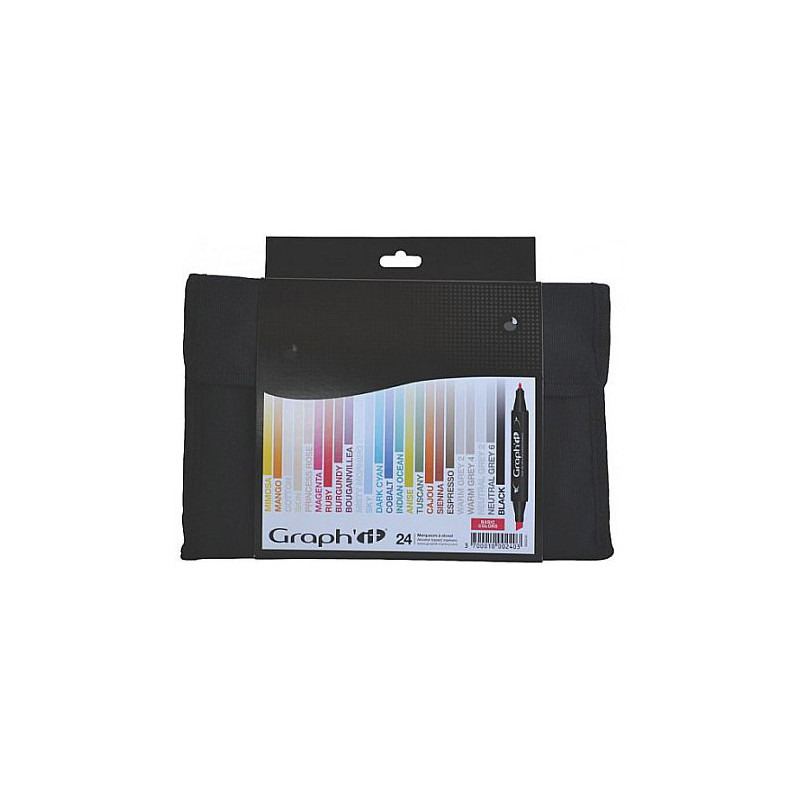 Set of 24 graphit markers for basic colours - szal art - sklep plastyc