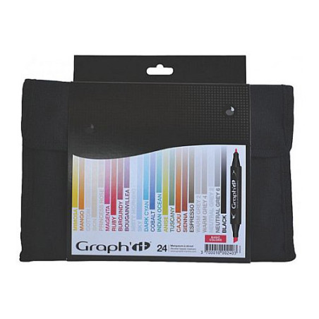 Set of 24 graphit markers for basic colours - szal art - sklep plastyc