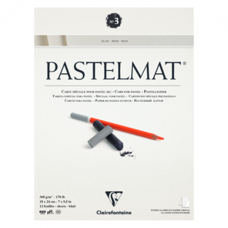 Block Clairefontaine pastelmat No. 3 360g 12 sheets