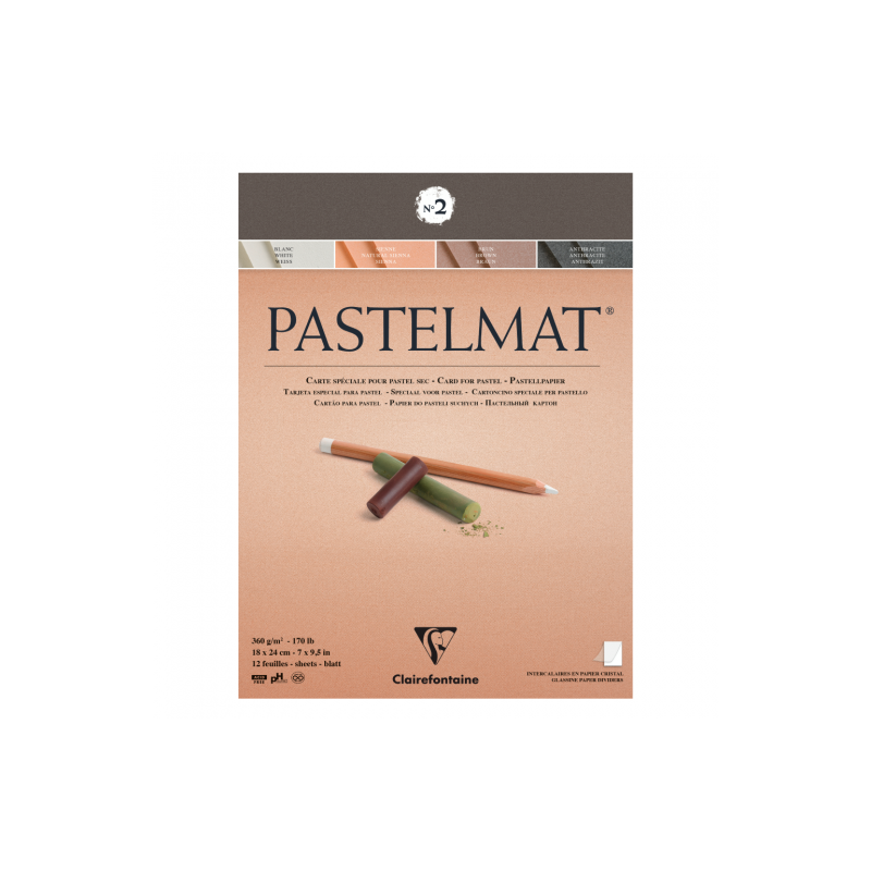 Block Clairefontaine pastelmat No. 2 360g 12 sheets