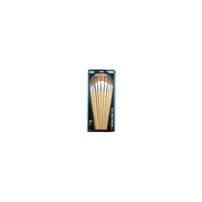 The set of 12 brushes ROYAL series RL9603 golden synthetic flat