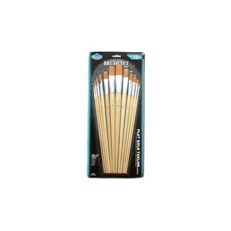 The set of 12 brushes ROYAL series RL9603 golden synthetic flat