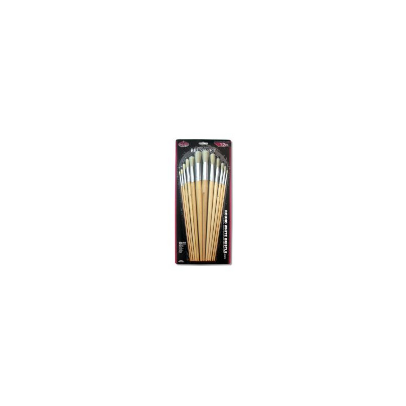 The set of 12 brushes ROYAL series RL9602 white bristles round