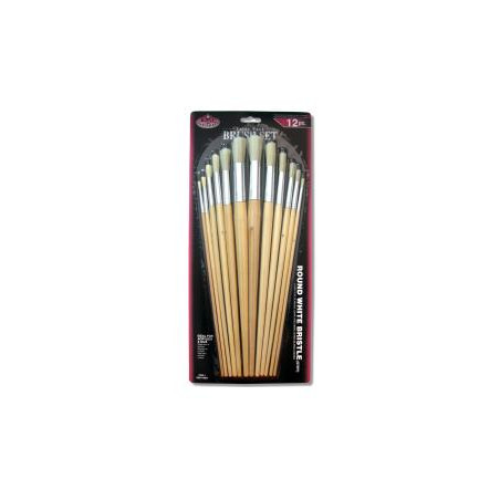 The set of 12 brushes ROYAL series RL9602 white bristles round