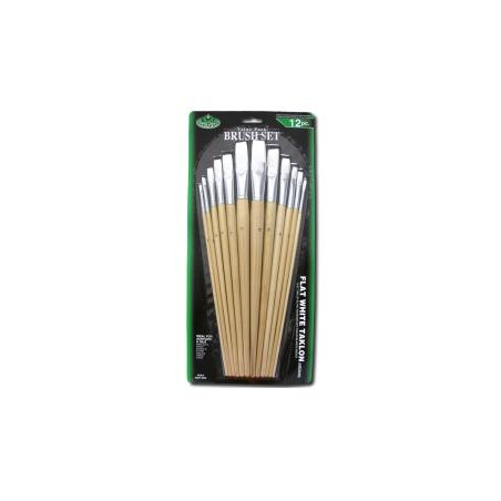 The set of 12 brushes ROYAL series RL9605 white synthetic flat
