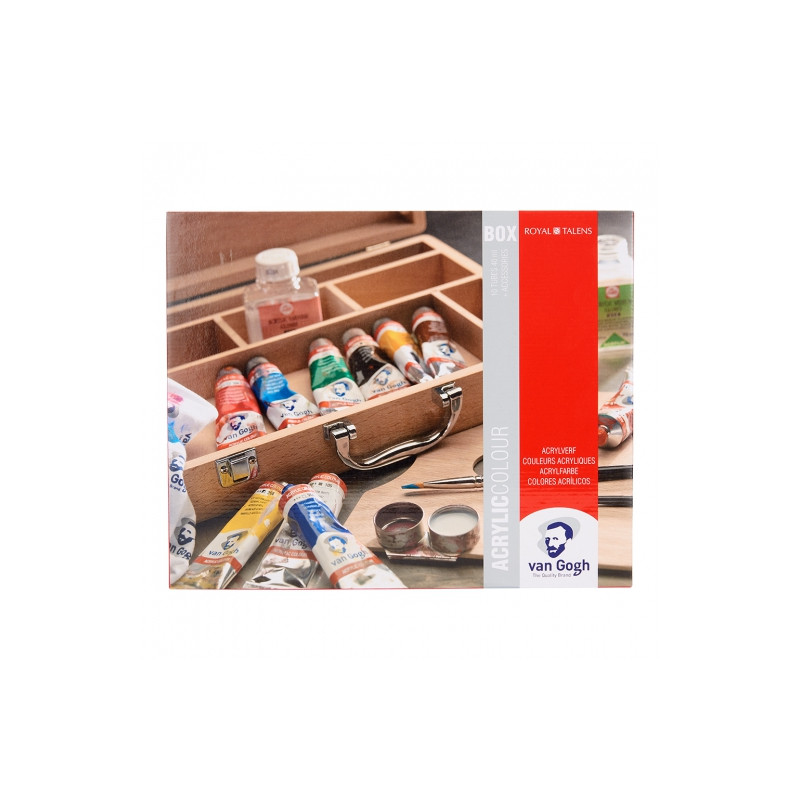 Talens van gogh basic zestaw farb akrylowych drewniana kaseta - sklep