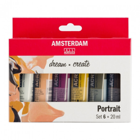 Talens Amsterdam zestaw farb akrylowych 6x20ml portrait - sklep plasty