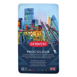 Derwent procolor set of 12 artistic pencils metal pack
