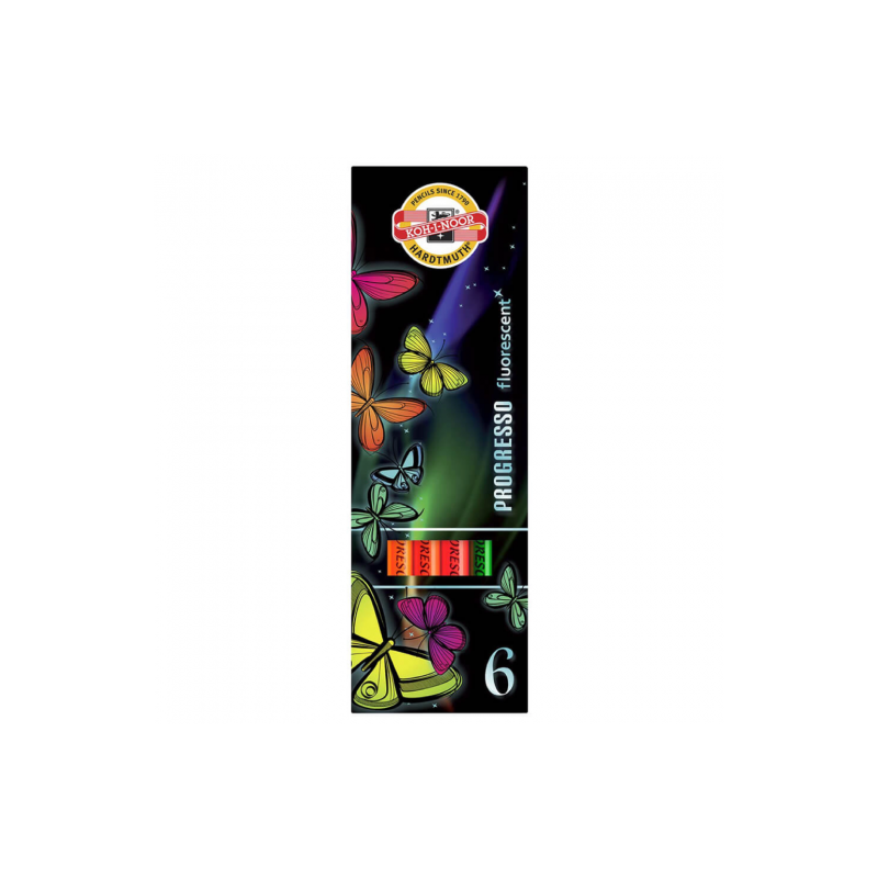 Koh-i-noor progresso wood-free pencils 6 fluo colors