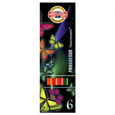 Koh-i-noor progresso wood-free pencils 6 fluo colors