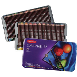 Derwent coloursoft zestaw 72 miękkich kredek metal opak - sklep plasty