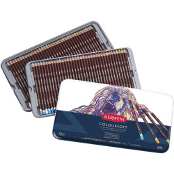 Derwent coloursoft zestaw 72 miękkich kredek metal opak - sklep plasty