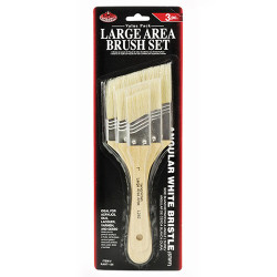 The set of 3 flat slanted brush - white bristle
