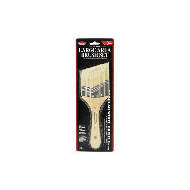 The set of 3 flat slanted brush - white bristle