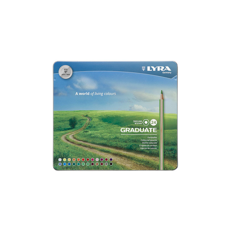 Lyra graduate zestaw 24 artystycznych kredek metal opak - sklep plasty