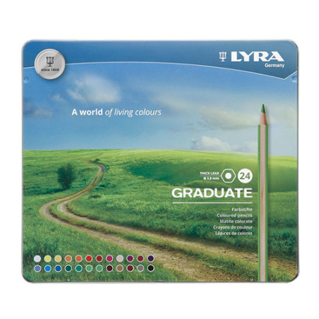 Lyra Graduate 24 color metal crayons. pack.