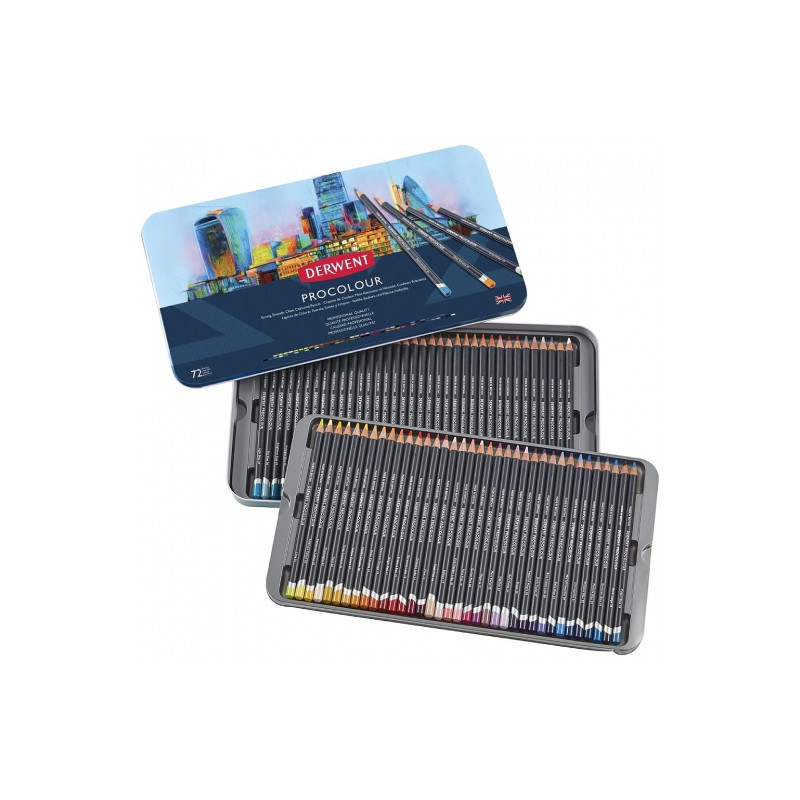 Derwent procolor set of 72 artistic pencils metal pack