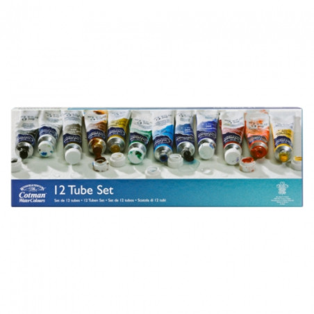 Winsor&Newton cotman zestaw farb akwarelowych 12x8ml - sklep plastyczn