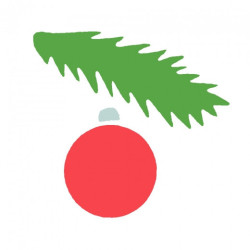 Christmas template - Bauble on a twig - sklep plastczny - szał dla pla