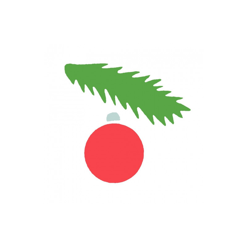 Christmas template - Bauble on a twig - sklep plastczny - szał dla pla