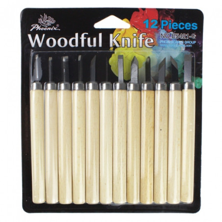 Set of linocut chisels 12 pieces - art store - craze for plastics