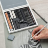 Cretacolor black & white box wood sketching set. cassette