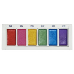 Kuretake gansai tambi gem colors set of 6 shimmering watercolors